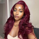 Pre-plucked Burgundy Body Wave Lace Frontal Wig 200% Density
